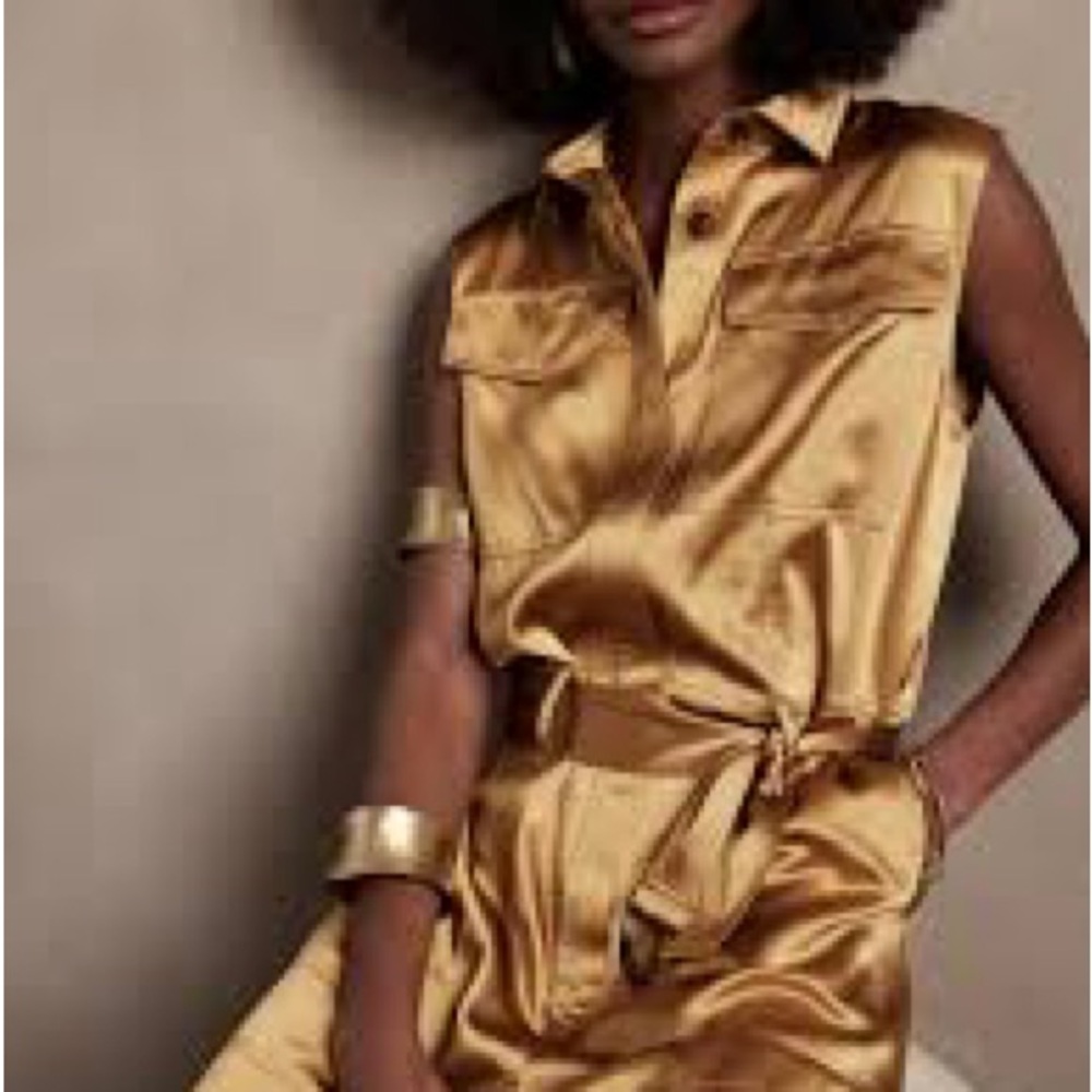 Banana Republic Gold Silk Shirt